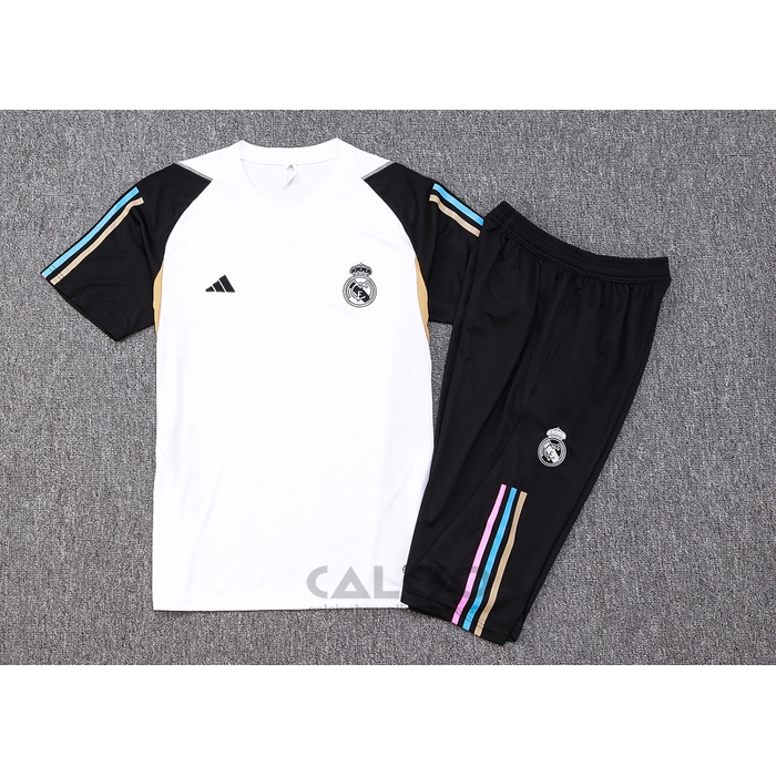 Tuta da Track Real Madrid Manica Corta 2023-2024 Bianco - Pantaloncini